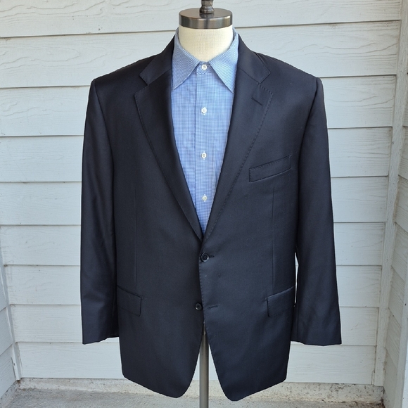 Daniel Cremieux Other - DANIEL CREMIEUX Black Dark Grey Loro Piana Super 170s Wool Sz 46 R Sport Coat